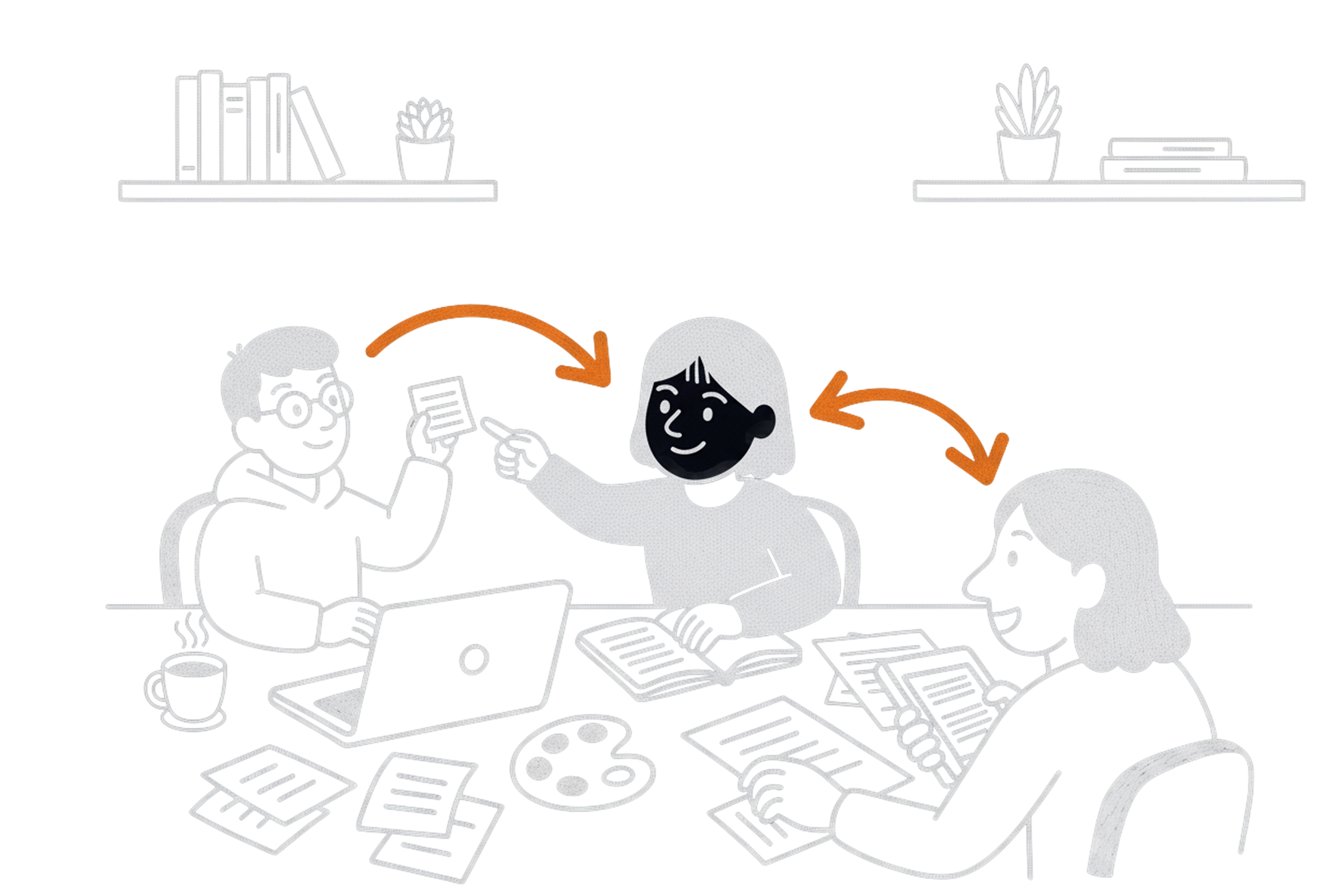 Collaboration illustration - dark mode